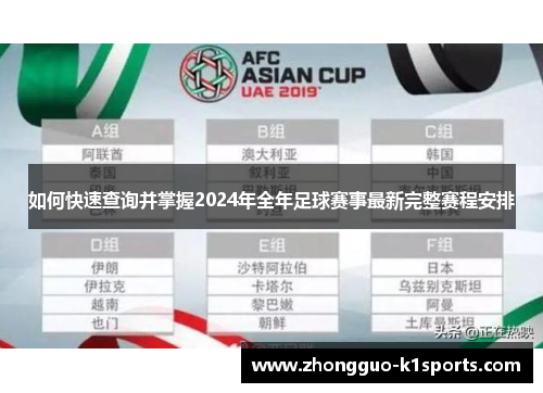 如何快速查询并掌握2024年全年足球赛事最新完整赛程安排 如何快速查询并掌握2024年全年足球赛事最新完整赛程安排
